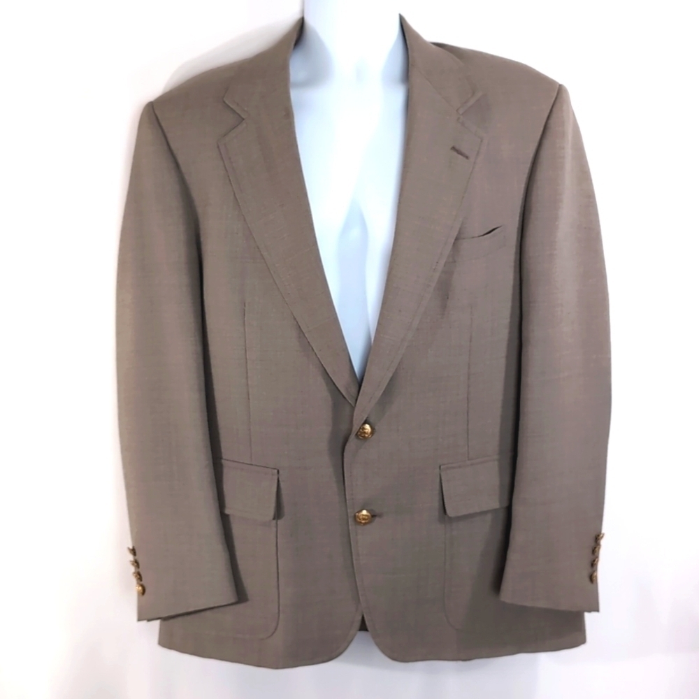 Vintage Goodall Palm Beach Lined Light Brown Blazer Sports Jacket Size 40R